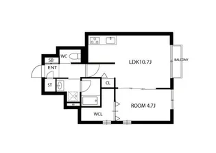 グランフォルト福岡西新【1階】の間取り