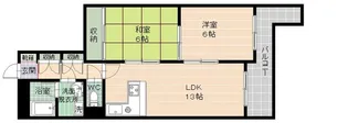 YUKOハイム1【6階】の間取り