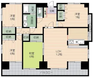 ヒルウォーカー西新【9階】の間取り