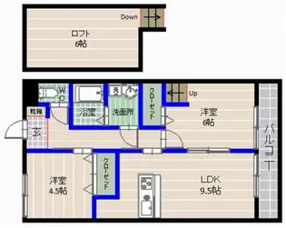 ウエストウィン2【2階】の間取り