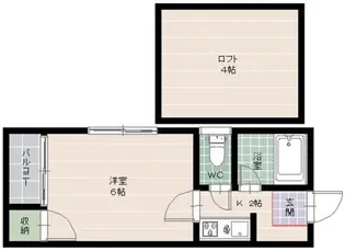 カビネダムール唐原【2階】の間取り
