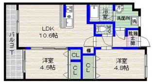 ソラーレ城南【1階】の間取り