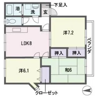 レピュート柴田【1階】の間取り