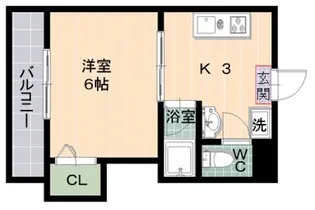 ルネッサンス室見【6階】の間取り