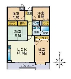 輝豊ハイツ【1階】の間取り