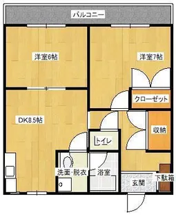 ハイツMⅡ A【201号室】の間取り