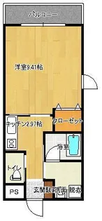 カノン桜坂【206号室】の間取り