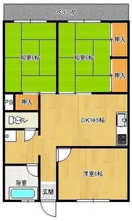 高橋ふとん店ビル【3-D号室】の間取り