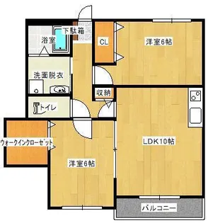 レヴェール稗田【306号室】の間取り