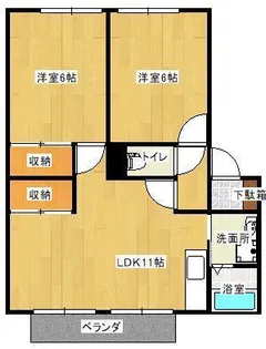 クオーレ【101号室】の間取り