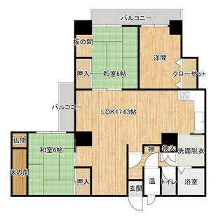 シンセリティ唐戸【602号室】の間取り