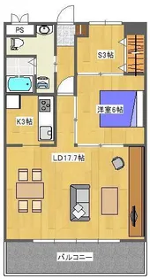 YOUSON桜坂【401号室】の間取り
