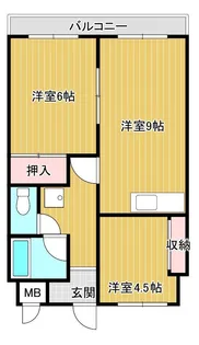 ウエストビレッジ【702A号室】の間取り
