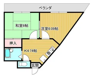 ウエストビレッジ【611D号室】の間取り