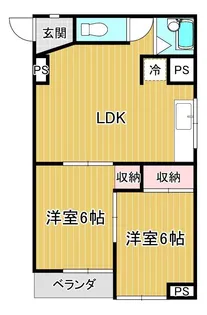 サンハイツ南浜【303号室】の間取り