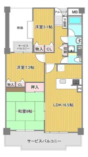 ダイアパレス火の山公園【303号室】の間取り