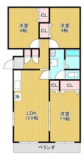 ロイヤルパレス西岐波【302号室】の間取り
