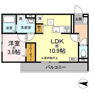 プランドール流川【103号室】の間取り
