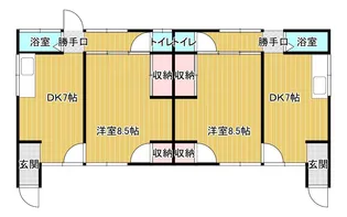 妻崎開作河本二戸建(北)【1号室】の間取り