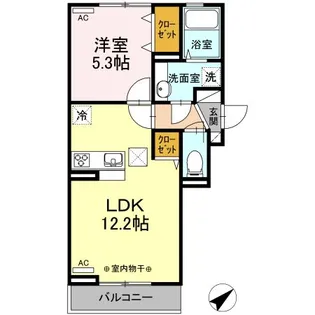 グレイスコートYKY【1階】の間取り