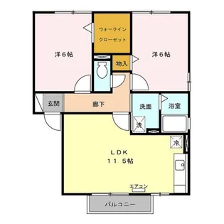 セジュールアンソレイエ A【2階】の間取り