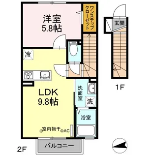 ナツドルーニ【2階】の間取り