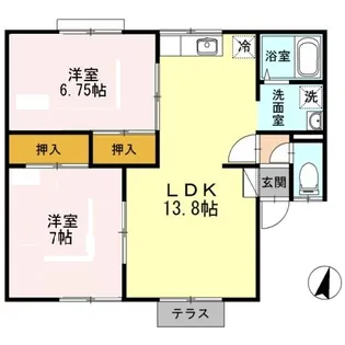 ルグラン小田前 A【1階】の間取り