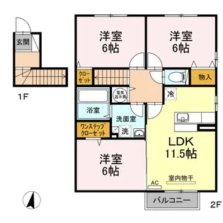 グラン フォート【A201号室】の間取り