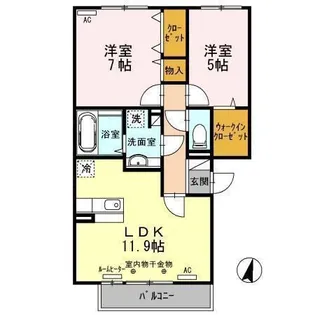 シャンテ城下B【2階】の間取り