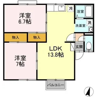 ルグラン小田前【2階】の間取り