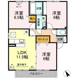 アバンサードA【101号室】の間取り