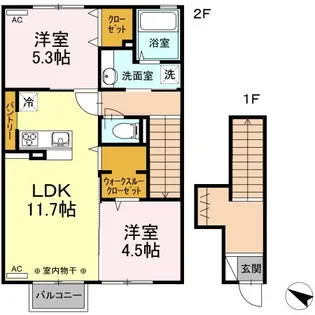 メゾンシュシュ小中野【2階】の間取り