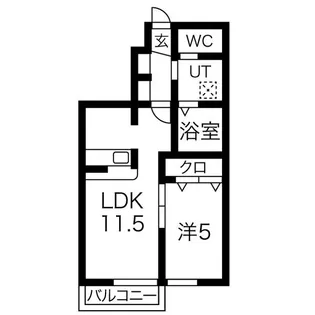 カーザ・アルファ【102号室】の間取り