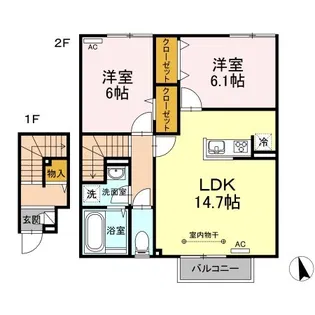 リヴィエール城下【2階】の間取り
