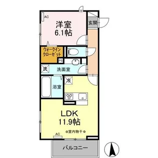 D-room売市右水門下【2階】の間取り
