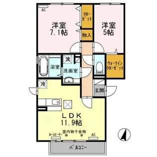 シャンテ城下B【1階】の間取り