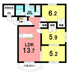 ヒーローマンションBONDSーA【302号室】の間取り