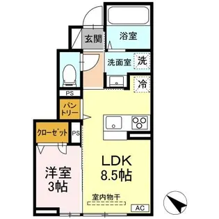 レスア柏崎II【1階】の間取り