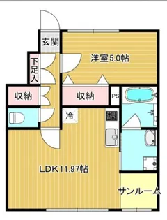 ルミエールF【1階】の間取り