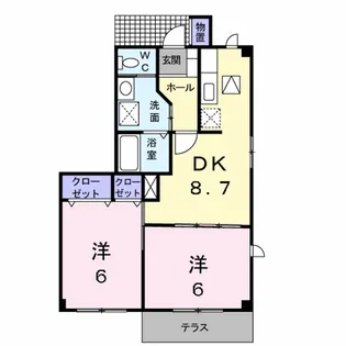 セレスクールA【1階】の間取り