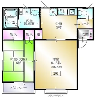 ダイナスティ南ヶ丘【2階】の間取り
