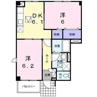 コーポ・アコードA【1階】の間取り