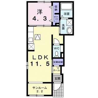 ベルス マーレ【1階】の間取り