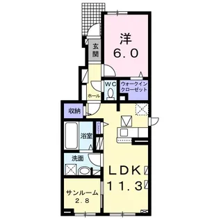 ルーエンハイムV【1階】の間取り