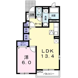 プロムナードさくら3番館【1階】の間取り