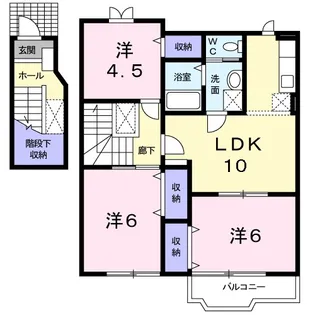 ゴールドパークB【2階】の間取り