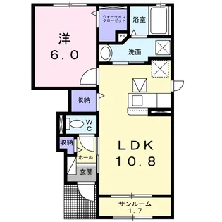 ブランヒルS【1階】の間取り