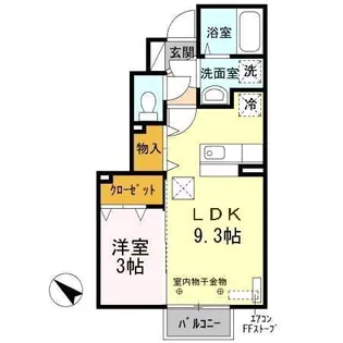 サニーパーク【102号室】の間取り
