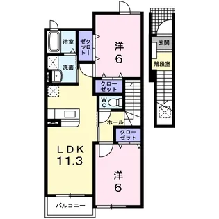 ピュアブリーズ・タマD【2階】の間取り