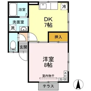 エーデルハイムB【1階】の間取り